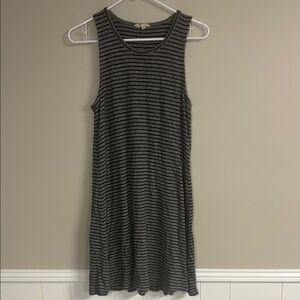 Madewell Black and White Sleeveless Midi Sundress